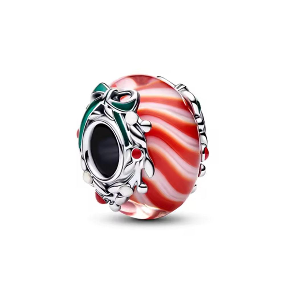 925 Silver Pink Series Cake Wings Flower Heart Pig House Donut Charm Bead Fit Bracelet DIY For Woman Girl Jewelry