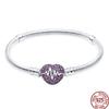 925 Silver 17-20CM Heart Pave Zirconia Original Bracelets Infinity Bracelet Fit DIY Charms Bead Birthday Jewelry Gifts Hot Sale