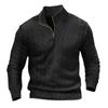 Men'S Autumn And Winter Men'S Twist Knitted Sweater Semi-Zipper Stand-Up Collar Casual Warm Sweater Men'S Bottoming Shirt