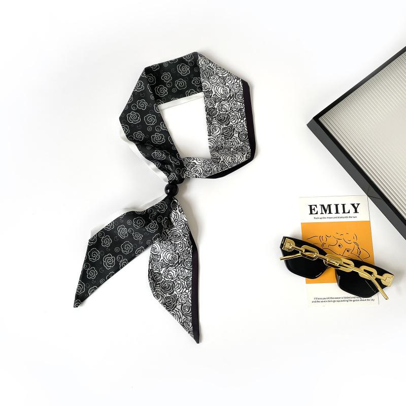 College Style With Silk Scarf Necklace, Long Beaded Silk Scarf, High-End Sense Jk With Silk Scarf Necklace, Belt Scarf.