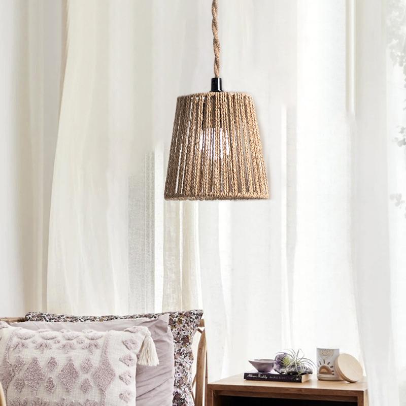1шт люстра абажур новый китайский стиль абажур ресторан тушеное мясо с овощами магазин бумажная веревка креативное кафе ручная работа плетение B&B