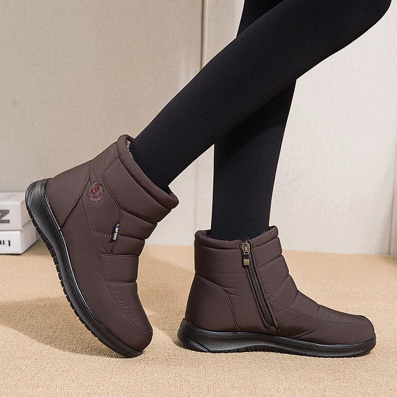 New 2024 Thick Plush Winter Boots Women's Non-slip Waterproof Snow Boots Women's Flat Heel Warm Cotton Shoes