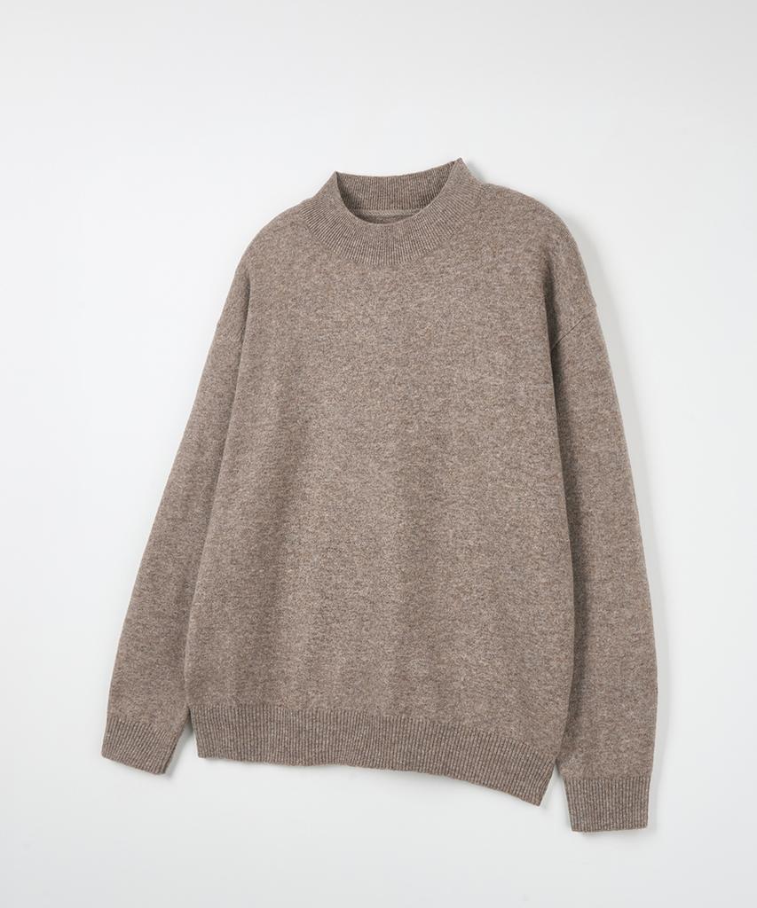 NODU Mock Neck Half Turtleneck Knit [Beige]
