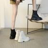 Leather Martin Boots Women's Shoes 2025 New Autumn High-top Thin Casual Platform Tide Ins Inner Height-increasing Short Boots