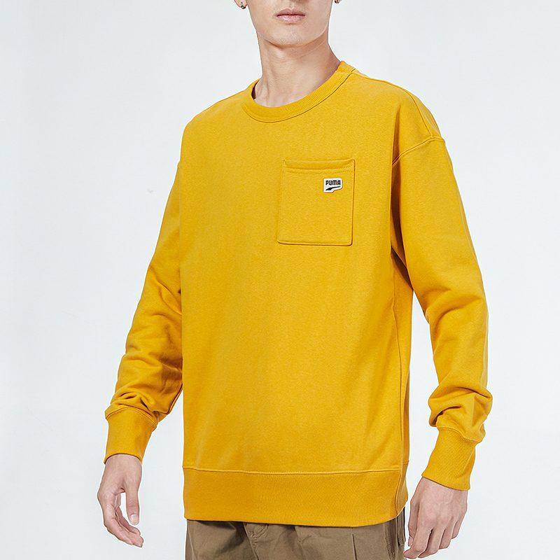 Puma Толстовки Мужские Желтые Круглый вырез Умеренный Обычный 533036-37