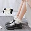 Lolita Style Japanese Kawaii Women Socks Cute Frilly Ruffle Socks Solid White Black Mesh Lace Girls Sweet Harajuku Short Socks