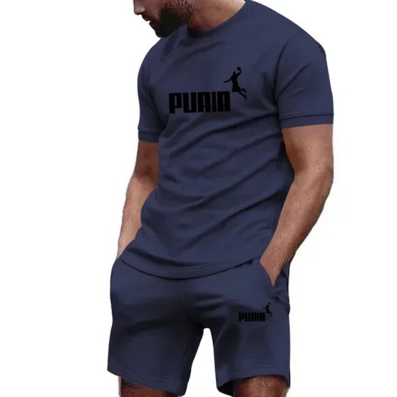 Летние мужские комплекты, модный спортивный костюм, мужские футболки с коротким рукавом + спортивные шорты, мужской повседневный костюм для мужчин, мужские спортивные комплекты S-4XL