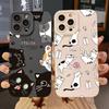 Cute Cartoon Cat TPU Phone Case For Mi 14T 13T 12T 11T Pro 14 13 12 11 Lite 5G NE Poco F6 F5 X5 Pro Silicone Soft Cover