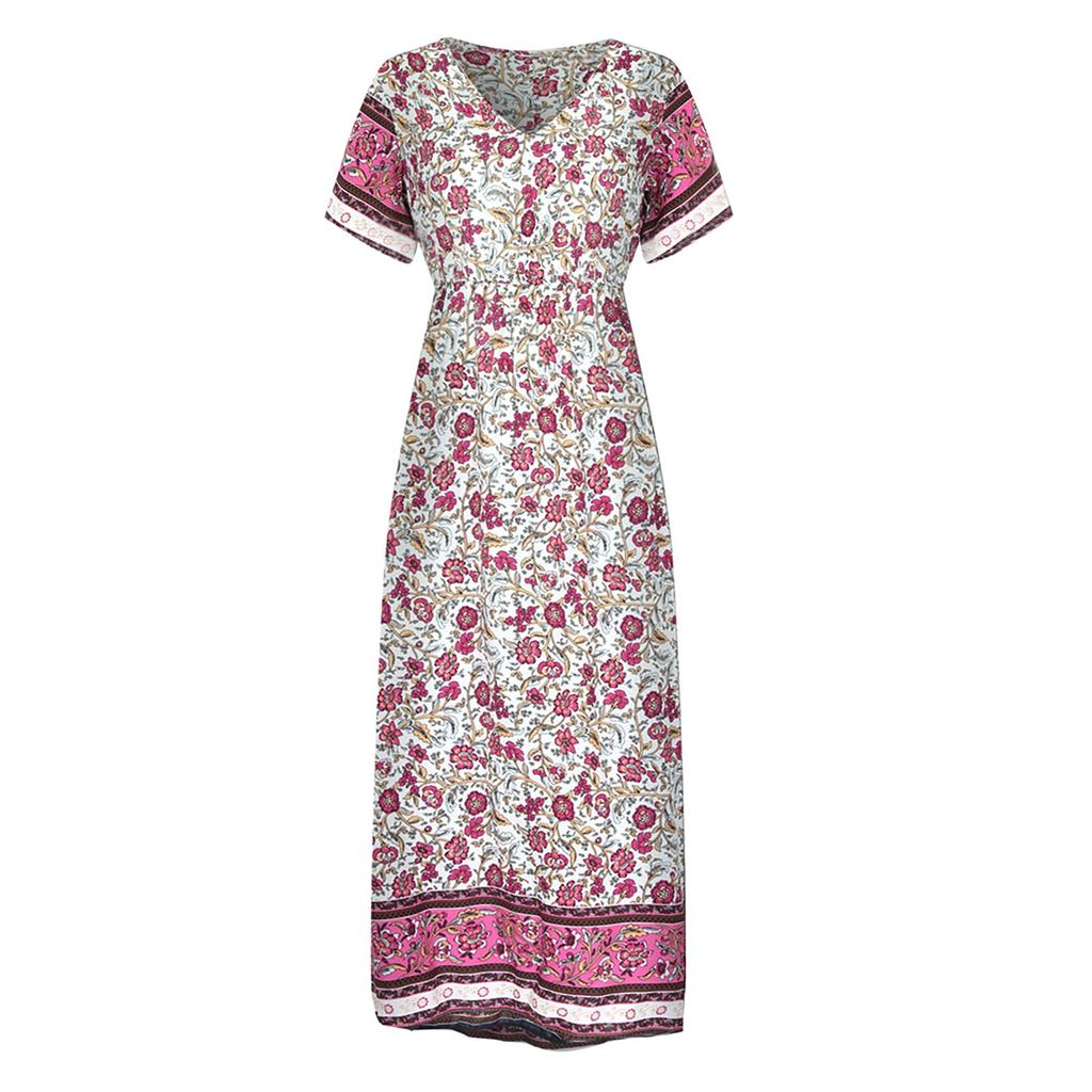 Женская мода повседневное этническое богемное пляжное платье с принтом для отпуска длинная юбка