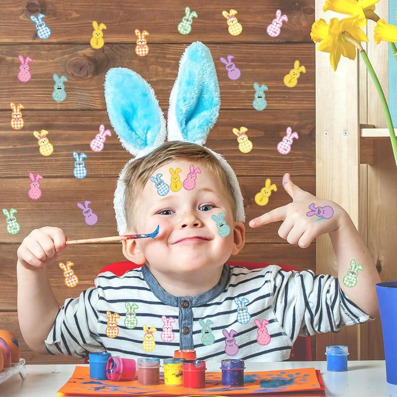 100-500 шт. Наклейки на Пасхального Кролика Рулон Милые Цветные Бумажные Наклейки с Кроликами 9 Дизайнов Узор Наклейки для Запечатывания Подарочной Упаковки