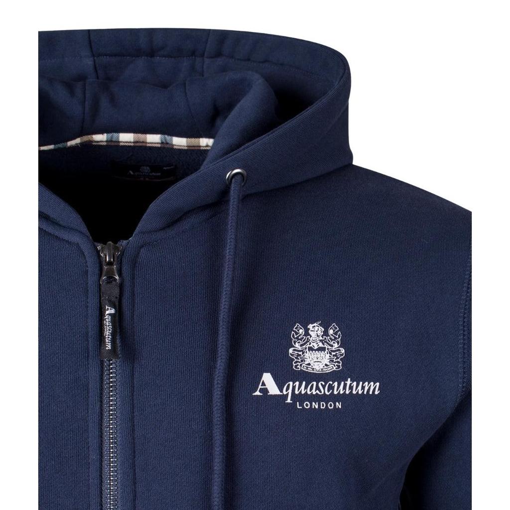 Aquascutum Mens Active Small Logo Full Zip Hoodie