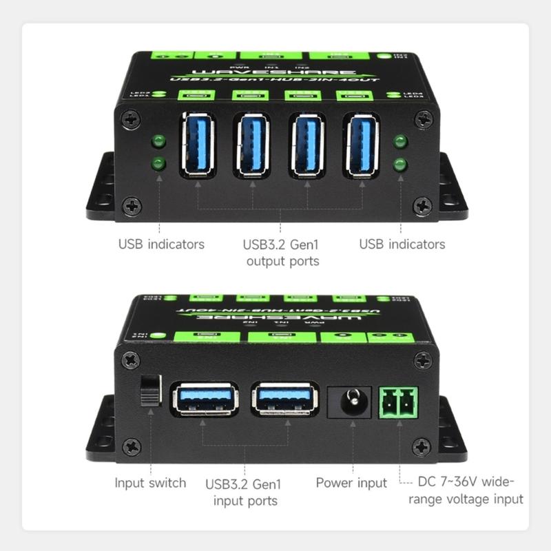 4 порта USB 3.2 концентратор 4X расширенные порты 2 в 4 выхода для 2 хостов коммутация MTT технология подходит для промышленной автоматизации