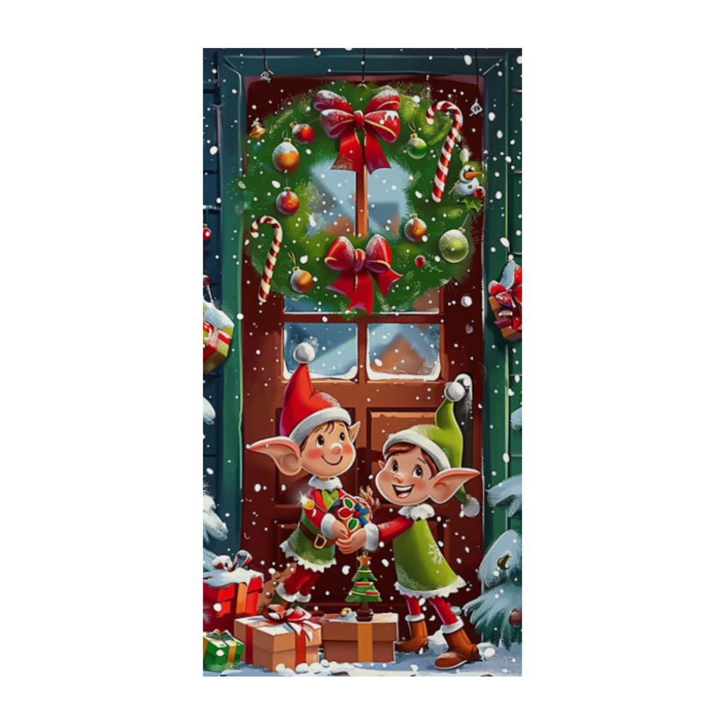 Рождественская дверь Ширина полиэфирной ткани Рождественские и новогодние украшения Рождественская дверная занавеска Рождественское украшение 180*90 см