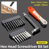 Hex Head Screwdriver Bit Set Metric 50mm Magnetic Tip 6.35mm Hex Shank Screw Driver Drill Ratchet Wrench Hand Tools Accessories