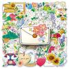 50 Flower Story Graffiti Stickers Cartoon Fresh Hand-drawn Flowers Decoration Mobile Notebook Stickers