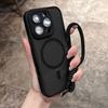 Прозрачный матовый магнитный чехол для iPhone 16 14 13 Mini 15 12 11 Pro Max Plus со шнурком-браслетом Magsafe противоударный бампер