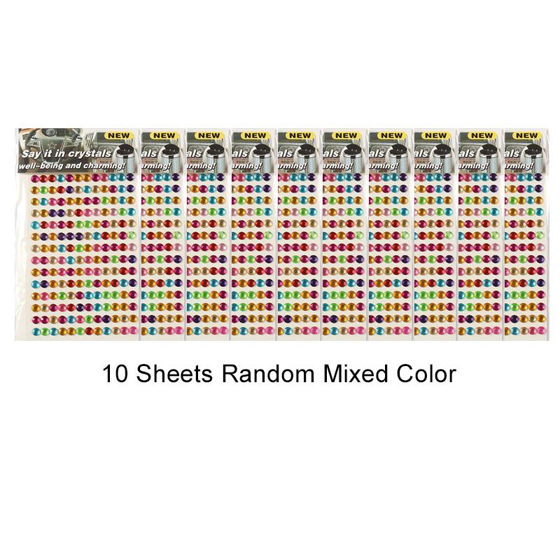 Colorful Crystal Sticker 1/2/3/5/10Sheet Diamond Graffiti Stickers Mini Crystal Diamond Cute Creative Stationery DIY Sticker ZYF