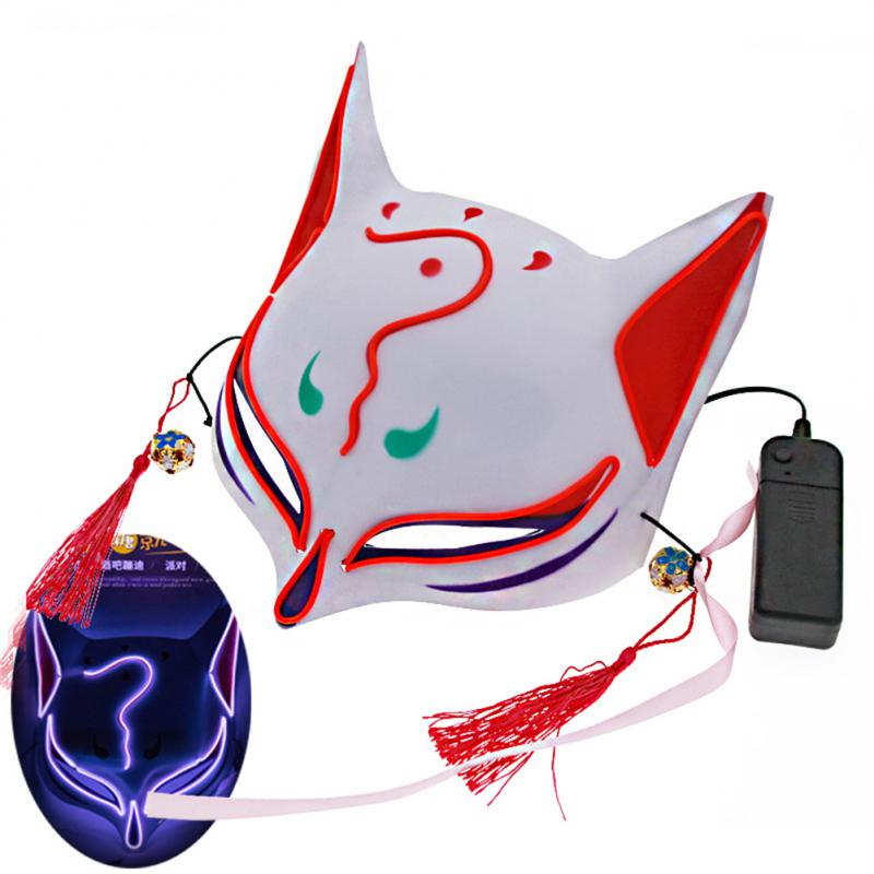 LED Golden Fox Mask Masquerade Party Halloween Birthday Christmas Dance Festival Cosplay Fox Mask LED Steampunk Style Kabuki Mas