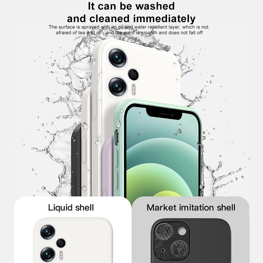 Poco F5 Pocof5 Чехол квадратный жидкий силиконовый мягкий чехол для Xiaomi Poco F5 F 5 Pocof5 F5Чехол для телефона с полной защитой Poco F5