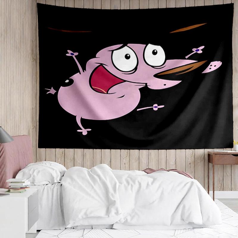 1PC Cowardly Dog Cartoon K-pop music group Tapestry Accessories for Bedroom,Livingroom, dormitory Room Wall Decor Fan Birthday Gifts