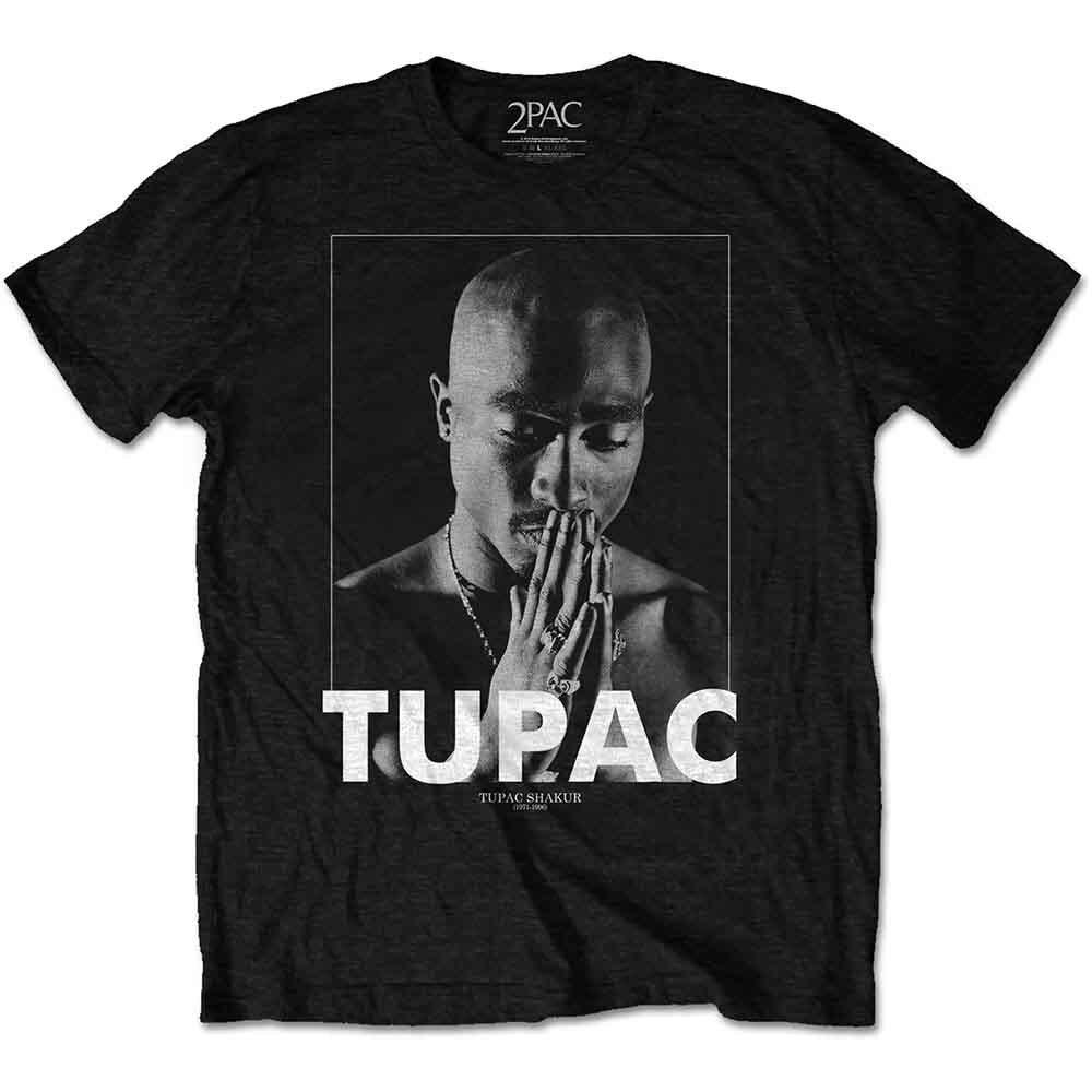Tupac - Praying Men's Large T-Shirt - Black
