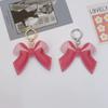 Patchwork Bowknot Keychain Bag Hanging Car Keyring Cute PU Leather Bow Pendant  Kids Girls