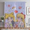 Sailor Moon Shades Partition Modern Living Room Curtains 2 Pieces Шторы для спальни Оконные занавески Хэллоуин Украшение для детей