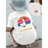European sizes Boys' Fashion Casual Short-Sleeve T-Shirt with Front and Back Print, Funny Goose Design, Vintage Rainbow Print