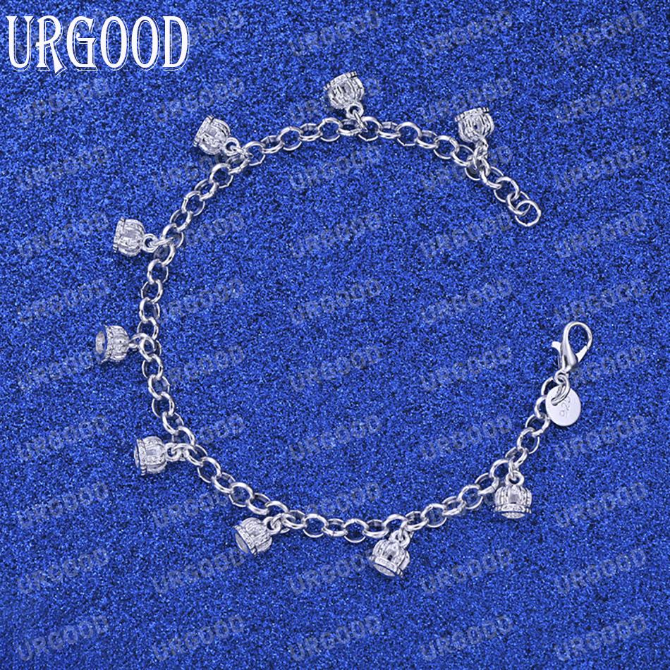 Подвеска в виде короны из стерлингового серебра 925 пробы с цирконием класса ААА, модные свадебные украшения