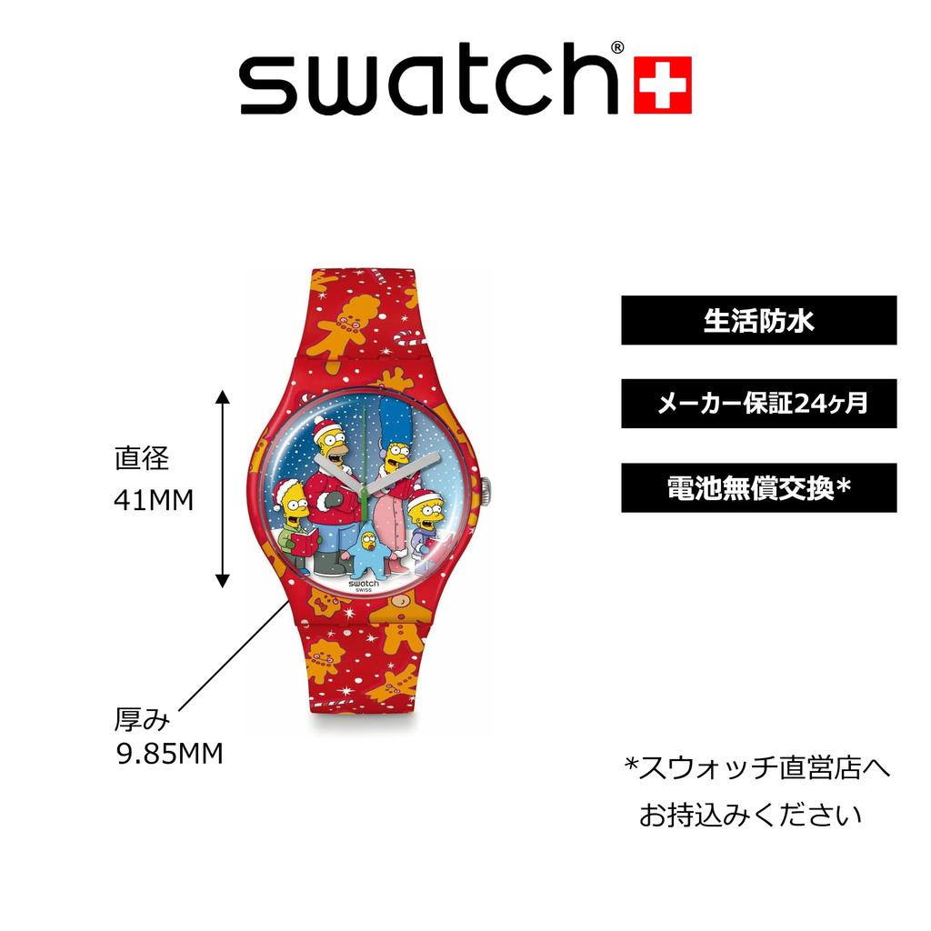 Часы WONDROUS WINTER WONDERLAND SUOZ361 Red [Swatch]