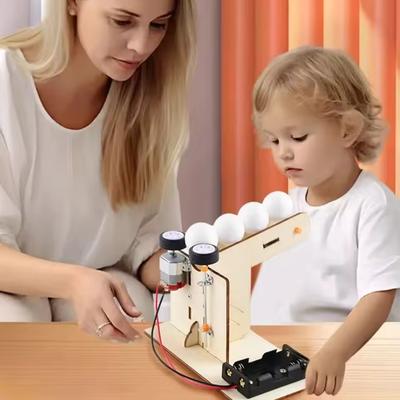 Самодельная автоматическая машина для подачи мячей STEM Научная игрушка Эксперимент по передаче кинетической энергии Детская ручная сборка Образовательный инструмент
