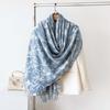 WTEMPO Ретро Осенне-зимние Принтованные Толстые Теплые Шарфы с Кисточками Рождественские Повседневные Универсальные Холодостойкие Ветрозащитные Уличные Шарфы-шали для Шопинга/Поездок