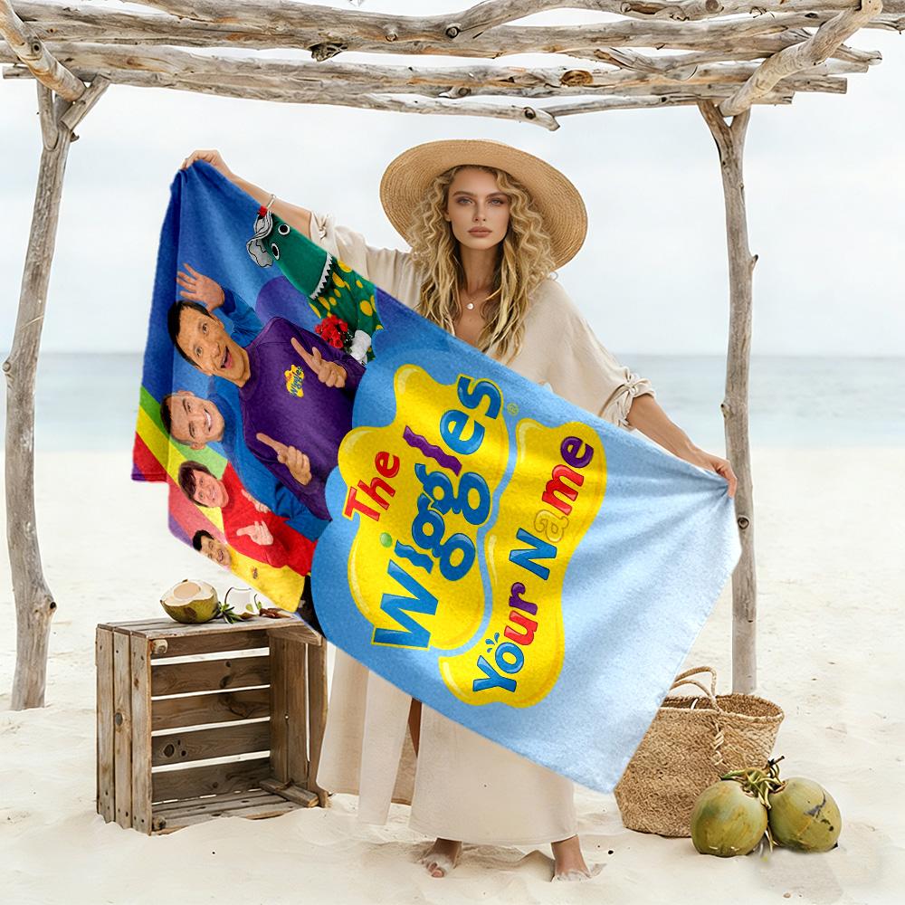 Wiggles Customize Your Name Beach Towel High Absorbency Quick-Dry Portable for SwimmingBeachCamping Travel Beach AccessoriesGym