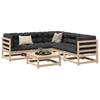 6 Piece Garden Sofa Set Solid Pine Wood