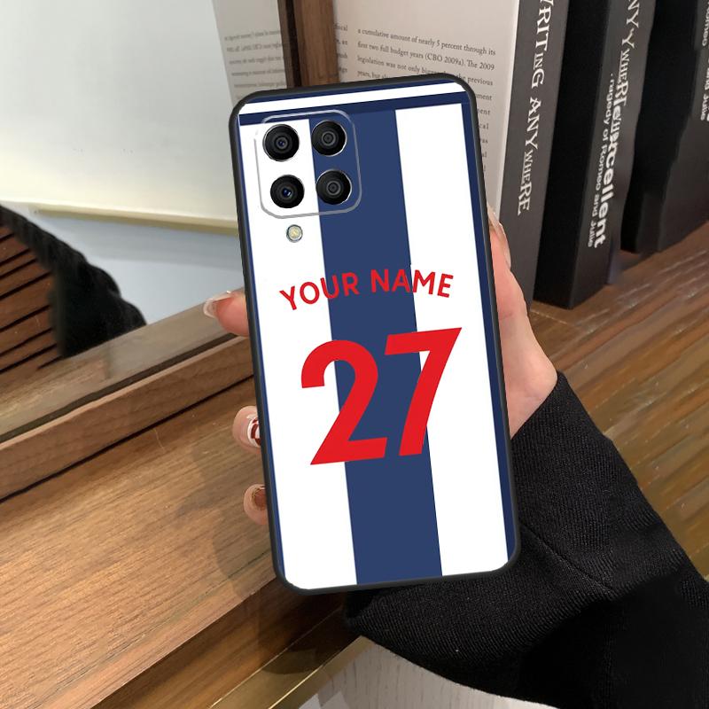 Футбольный номер имя персонализированный чехол для Samsung Galaxy M23 M33 M53 M13 M51 M11 M31s M30s M12 M32 M52 M20 M14 M34 M54 чехол