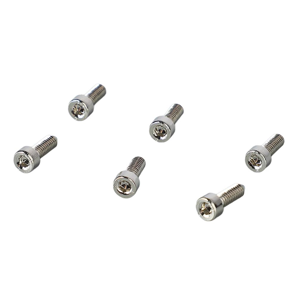 6PCS Guitar Hex Head Screws Double Tremolo Bridge Saddle String Locking Screw with Taper Tip Silver