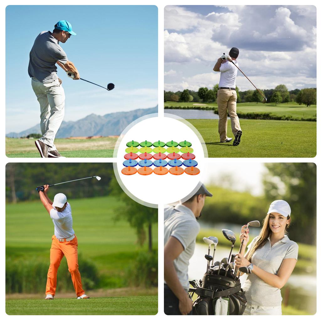 50Pcs Golf Ball Mark Position Markers Diameter 24mm Clear Plastic Flat Golf Ball Markers For Men Women Golf Games