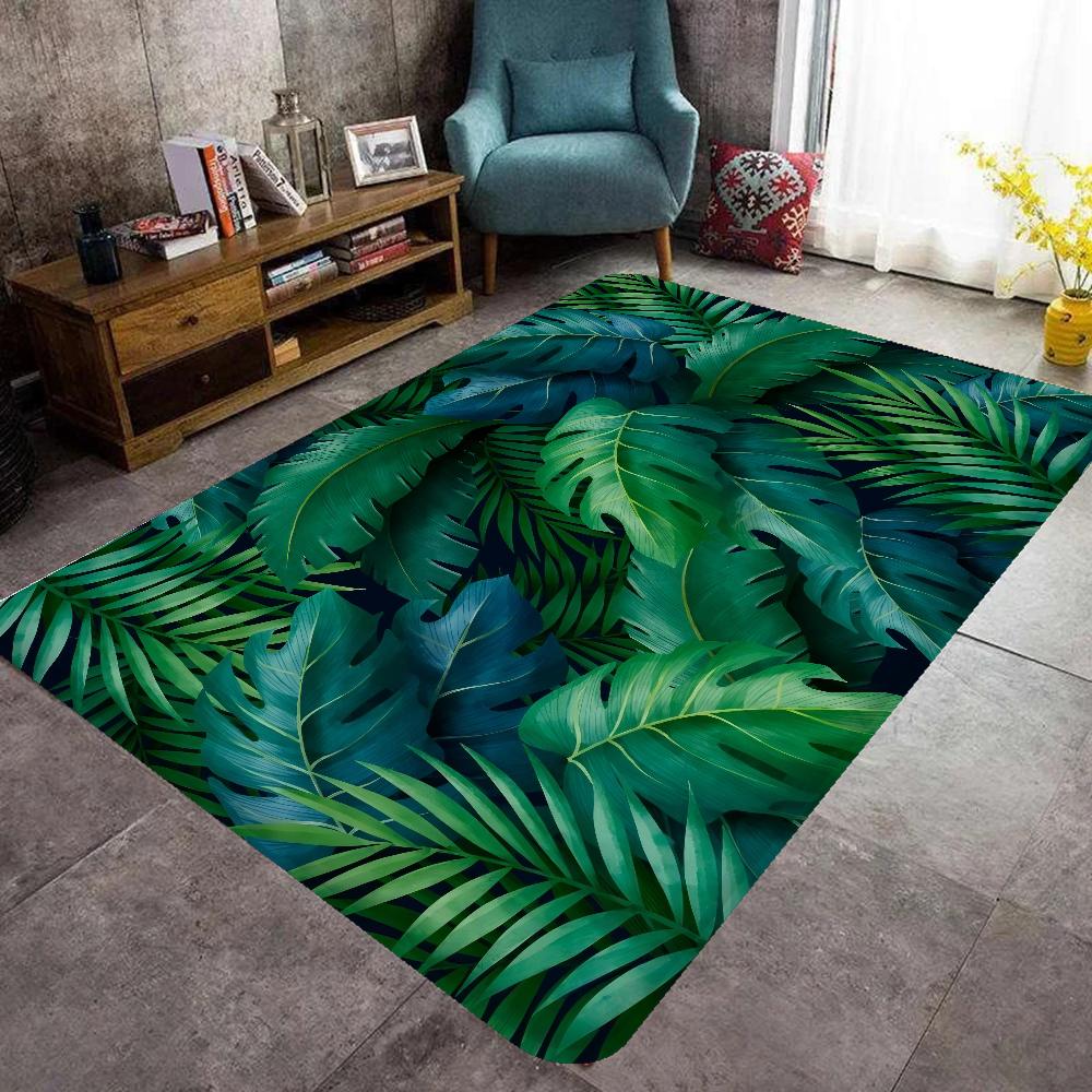 Тропический Пальмовый Лист Кактус Входной Дверной Коврик Противоскользящий Впитывающий Воду Длинный Полосатый Коврик Подушка Коврик для Спальни Коврик для Туалета