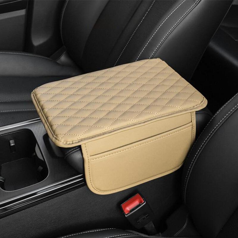 1pc Premium PU Leather Car Armrest Pad with Handy Storage Bag - Elevated Comfort, Universal Fit, Ideal for All Seasons, Enhances Car Interior