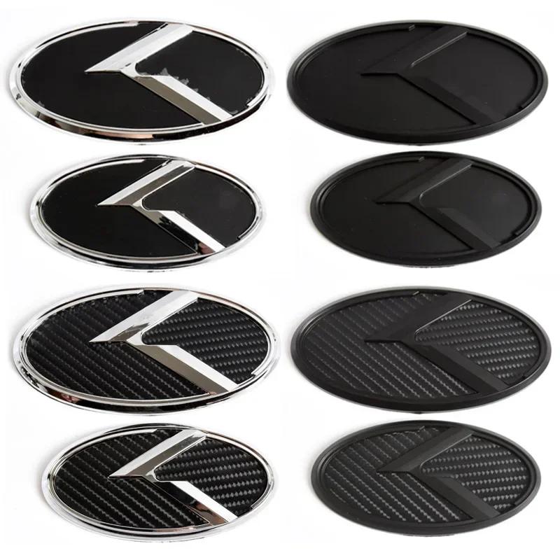 TTPT4 1pcs x 3D ABS K Logo Car Front Hood Rear Trunk Logo Emblem Badge Stickers for Kia Sportage Sorento Optima Forte Rio Stinger K5