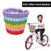 Children Bike Front Basket Bicycle Hanging Basket Bicycle PP Rattan Woven Basket with Adjustable