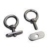2/4pcs Stainless Steel Adjustable Kayak Track Mount Slider Block with Round Eye Plate Screw for Kayak Boat Deck Rail Mounting 7