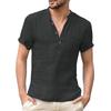 Men's Short Sleeve T-shirt Cotton and Linen Casual Men T-shirt Solid Color Summer Shirt Male Cozy Breathable US Size