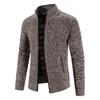 2024 Autumn/Winter New Plush and Thickened Stand Collar Jacket Jacket Half High Neck Knitted Cardigan Sweater for Men