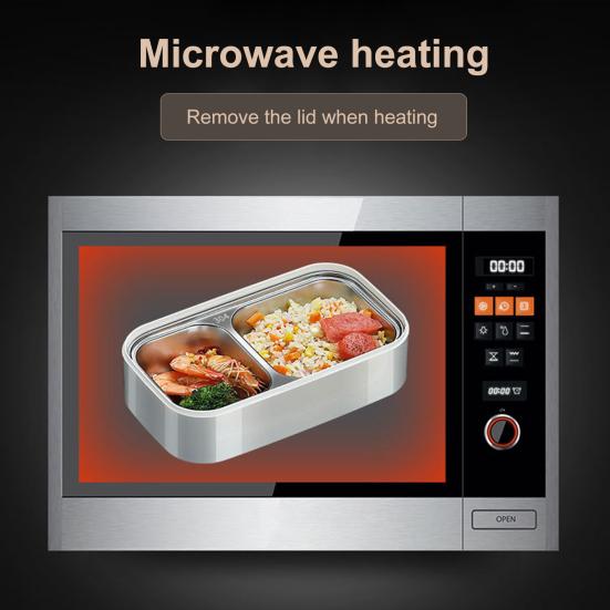 Контейнер для обеда. Безопасный для микроволновой печи, двухслойный, большой емкости. Решетки без бисфенола А. Бенто. Контейнер для хранения продуктов питания.