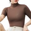 Summer Tops Turtleneck Solid Color Half Sleeve Slim Fit Smooth Wear