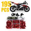 195 шт. Полный комплект болтов обтекателя для Kawasaki ZX6R ZX7R ZX9R ZX10R ZX12R ZX14R Versys 650 Ninja 650R 1000 Z750 Z1000 ZZR600