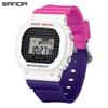 Sanda Multifunctional Waterproof Luminous Square Sport Watch - Fashionable Student Wristwatch