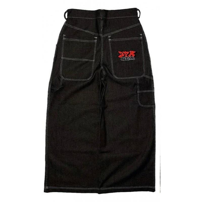 Y2K Hip Hop Streetwear Wide Leg Straight Cut Denim Pants Men Fall Casual Loose Fit Cotton Jeans