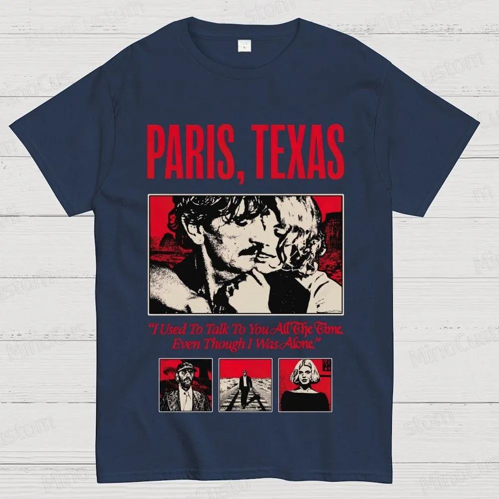 Classic 90's Horror Movie Paris Texas Graphic Print T-shirt Vintage Washed Cotton Men Women Summer Streetwear Oversized New Tees